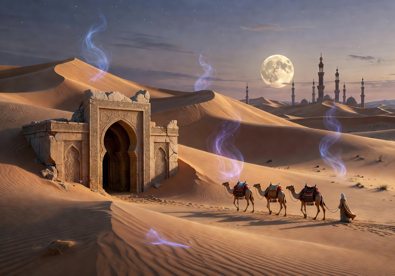 Arabian Nights mystical desert slot game